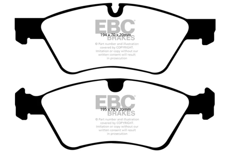EBC 06 Mercedes-Benz E500 5.0 4-Matic Redstuff Front Brake Pads - Main Product View