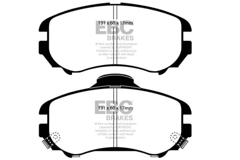 EBC 07-08 Hyundai Elantra 2.0 Greenstuff Front Brake Pads - Main Product View