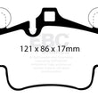Load image into Gallery viewer, EBC 07-08 Porsche 911 (997) (Cast Iron Rotor only) 3.6 Carrera 2 Bluestuff Front Brake Pads - Main Product View