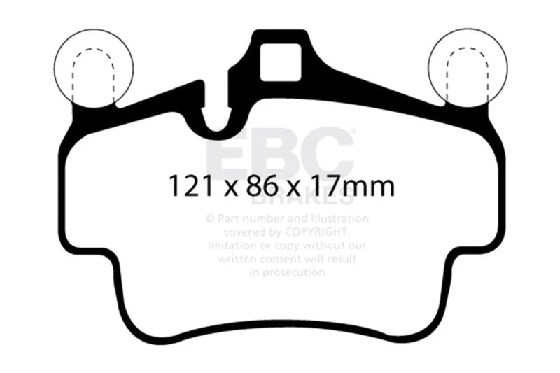 EBC 07-08 Porsche 911 (997) (Cast Iron Rotor only) 3.6 Carrera 2 Redstuff Front Brake Pads - Main Product View