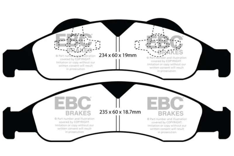 EBC 07-09 Ford Expedition 5.4 2WD Yellowstuff Front Brake Pads - Main Product View