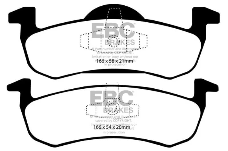 EBC 07-09 Ford Expedition 5.4 2WD Yellowstuff Rear Brake Pads - Main Product View