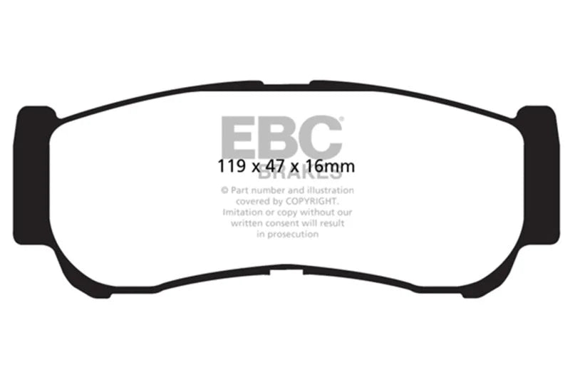 EBC 07-09 Hyundai Santa Fe 2.7 Greenstuff Rear Brake Pads - Main Product View