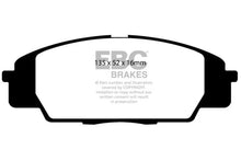 Load image into Gallery viewer, EBC 07-11 Acura CSX (Canada) 2.0 Type S Yellowstuff Front Brake Pads - Side View