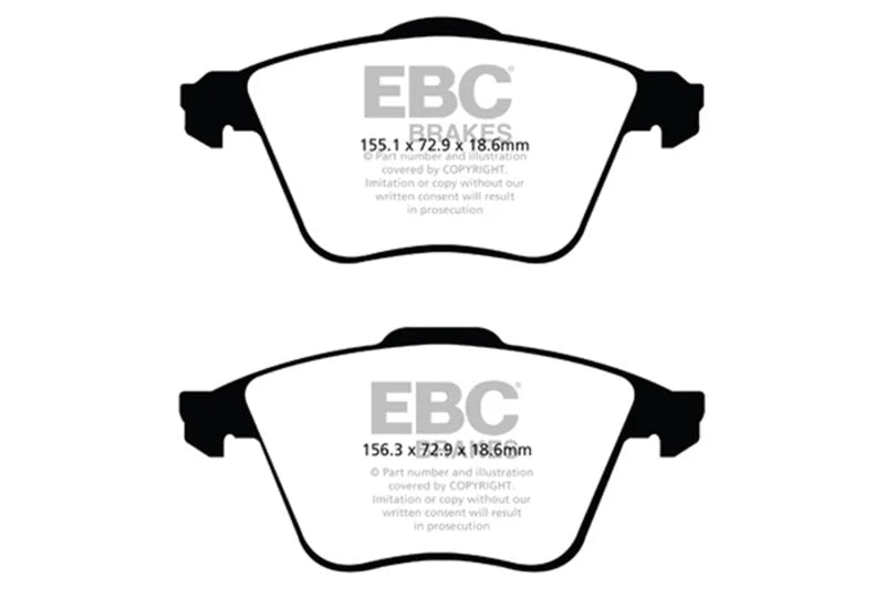 EBC 07-13 Mazda 3 2.3 Turbo Greenstuff Front Brake Pads - Main Product View