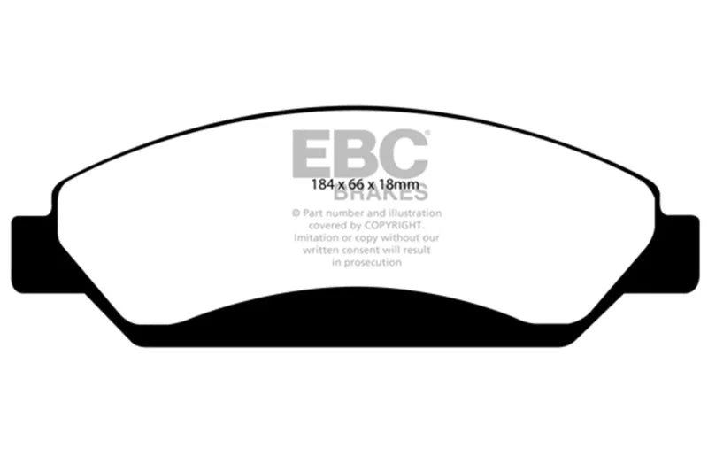 EBC 07 Cadillac Escalade 6.2 2WD Greenstuff Front Brake Pads - Main Product View