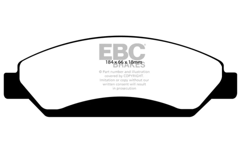 EBC 07 Cadillac Escalade 6.2 2WD Ultimax2 Front Brake Pads - Main Product View