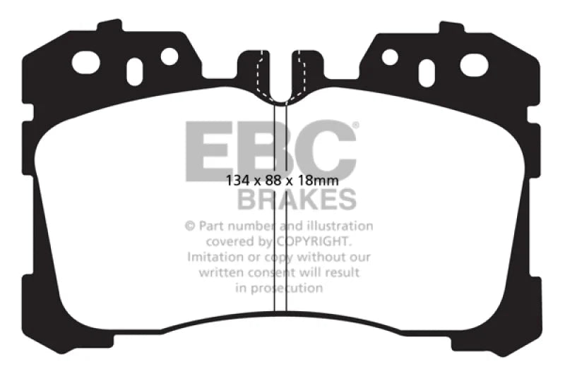 EBC 07+ Lexus LS460 4.6 Redstuff Front Brake Pads - Main Product View