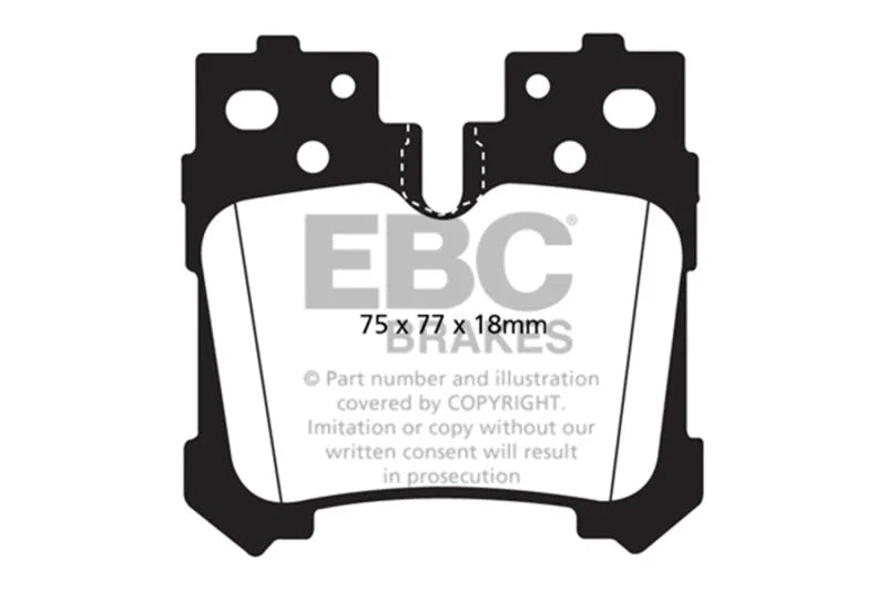 EBC 07+ Lexus LS460 4.6 Redstuff Rear Brake Pads - Main Product View