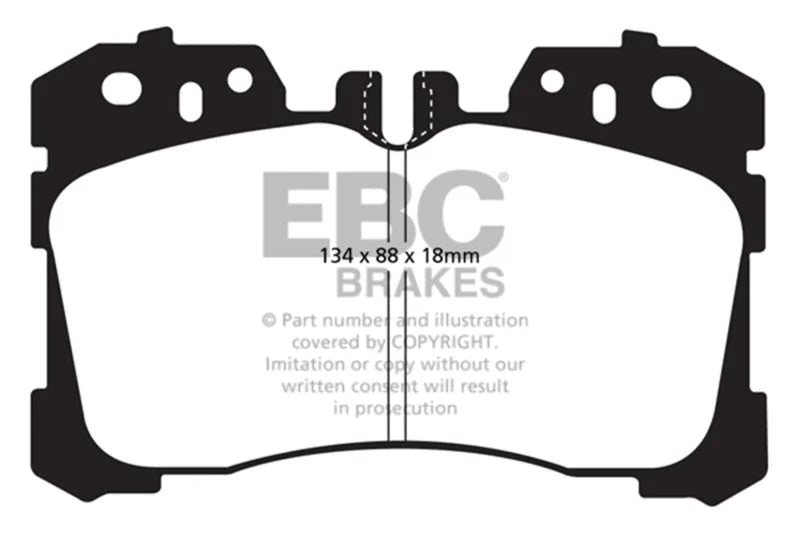 EBC 07+ Lexus LS460 4.6 Yellowstuff Front Brake Pads - Main Product View