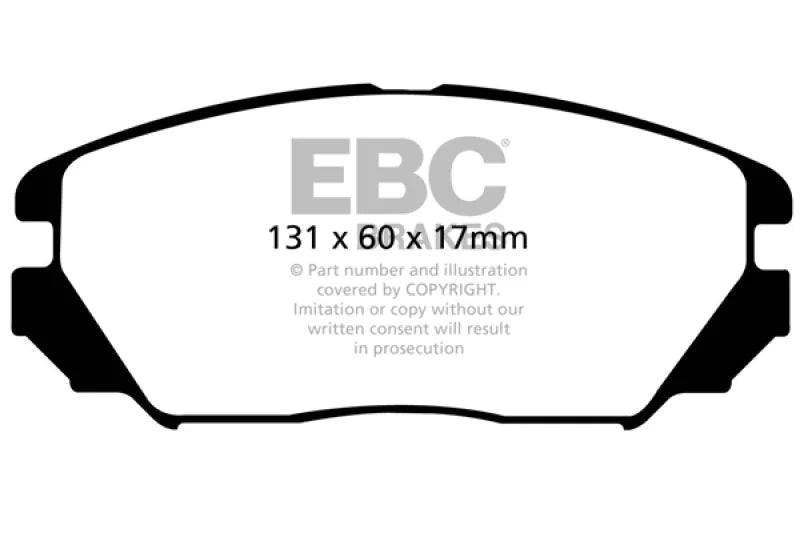 EBC 08-09 Hyundai Azera 3.3 Greenstuff Front Brake Pads - Main Product View