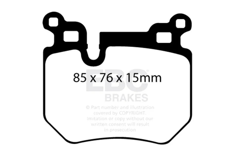 EBC 08-10 BMW 135 3.0 Twin Turbo Bluestuff Rear Brake Pads - Side View