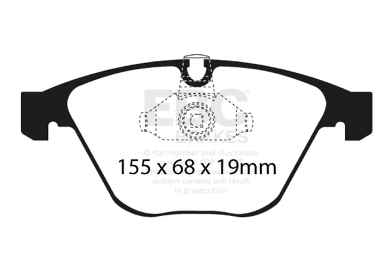 EBC 08-10 BMW M3 4.0 (E90) Ultimax2 Front Brake Pads - Main Product View