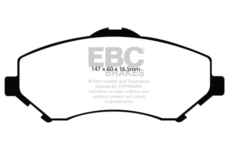 EBC 08-11 Chrysler Town & Country 3.3 Extra Duty Front Brake Pads - Main Product View
