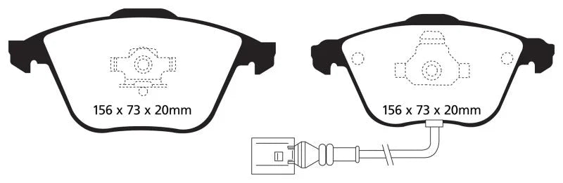EBC 08-11 Volkswagen CC 3.6 Greenstuff Front Brake Pads - Main Product View