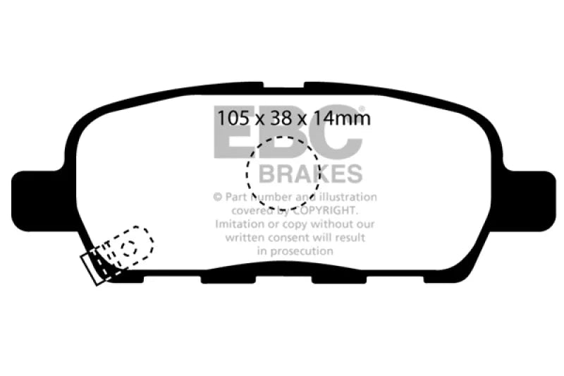 EBC 08-13 Infiniti EX35 3.5 Yellowstuff Rear Brake Pads - Main Product View