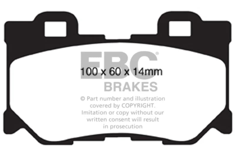 EBC 08-13 Infiniti FX50 5.0 Yellowstuff Rear Brake Pads - Main Product View