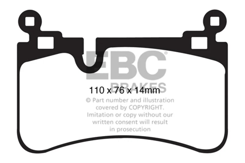 EBC 08-13 Mercedes-Benz C63 AMG (W204) 6.2 Bluestuff Rear Brake Pads - Main Product View