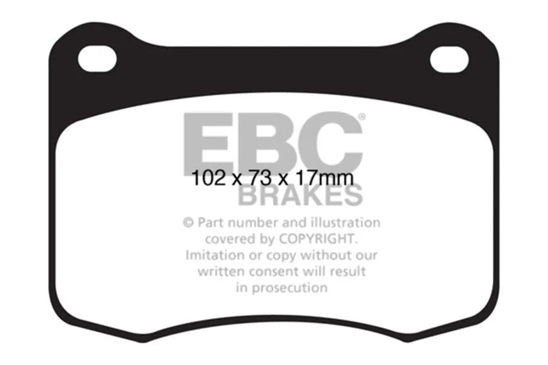 EBC 08+ Lexus IS-F 5.0 Bluestuff Rear Brake Pads - Side View