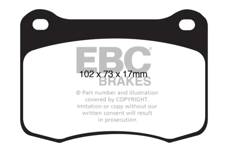 EBC 08+ Lexus IS-F 5.0 Yellowstuff Rear Brake Pads - Main Product View