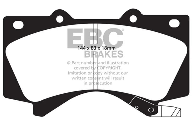 EBC 08+ Lexus LX570 5.7 Extra Duty Front Brake Pads - Main Product View