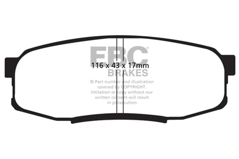 EBC 08+ Lexus LX570 5.7 Extra Duty Rear Brake Pads - Main Product View