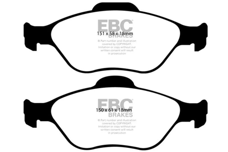 EBC 08+ Lotus 2-Eleven 1.8 Supercharged Greenstuff Front Brake Pads - Main Product View