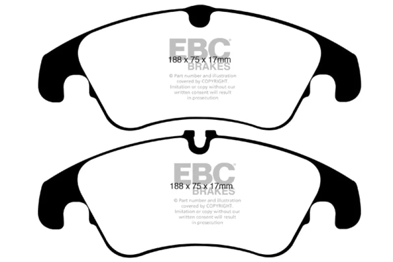 EBC 09-11 Audi A4 2.0 Turbo Ultimax2 Front Brake Pads - Main Product View
