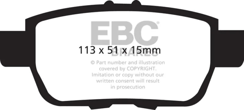 EBC 09-14 Acura TL 3.5 Redstuff Rear Brake Pads - Main Product View