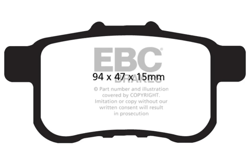 EBC 09-14 Acura TSX 2.4 Redstuff Rear Brake Pads - Main Product View