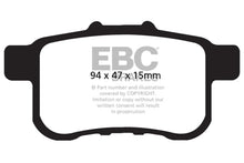 Load image into Gallery viewer, EBC 09-14 Acura TSX 2.4 Redstuff Rear Brake Pads - Main Product View
