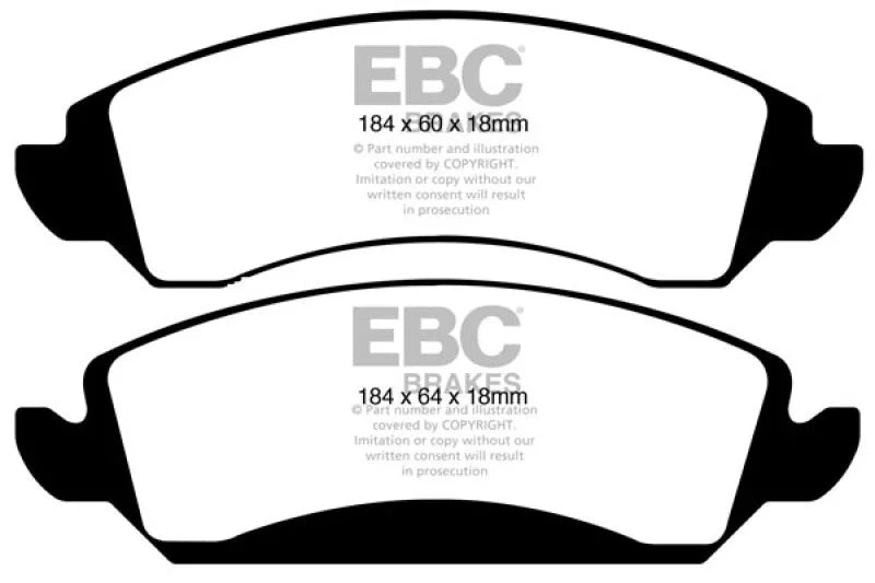 EBC 09-14 Cadillac Escalade 6.0 Hybrid Greenstuff Front Brake Pads - Main Product View