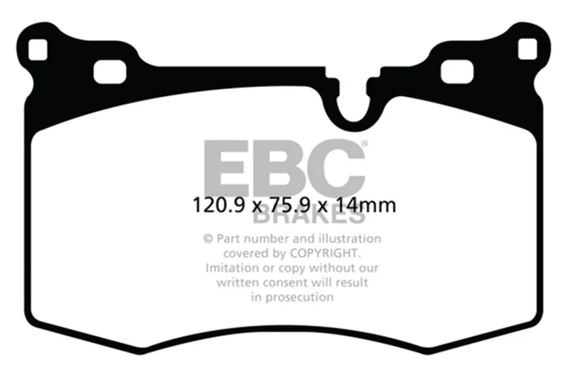 EBC 09-14 Mini Hardtop 1.6 Turbo J.C Works Yellowstuff Front Brake Pads - Main Product View