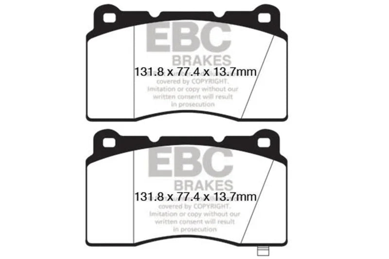 EBC 09+ Hyundai Genesis Coupe 2.0 Turbo (Brembo) Bluestuff Front Brake Pads - Main Product View