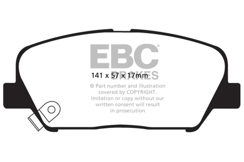 EBC 09+ Hyundai Genesis Coupe 2.0 Turbo Yellowstuff Front Brake Pads - Main Product View