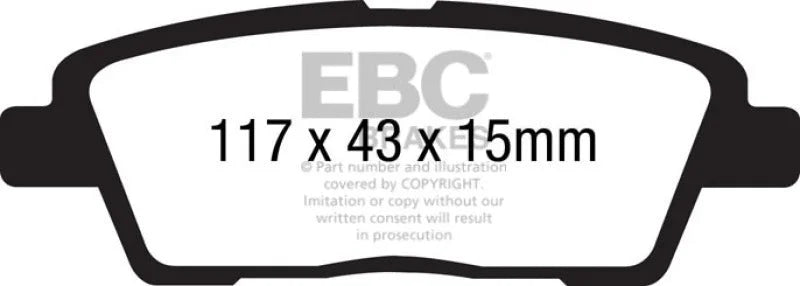 EBC 10-11 Hyundai Genesis 3.8 Yellowstuff Rear Brake Pads - Main Product View