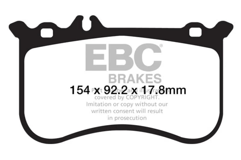EBC 10-11 Mercedes-Benz CL550 5.5 AMG Sport Pkg Redstuff Front Brake Pads - Main Product View