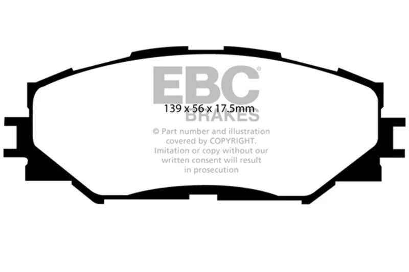 EBC 10-12 Lexus HS250h 2.4 Hybrid Ultimax2 Front Brake Pads - Main Product View