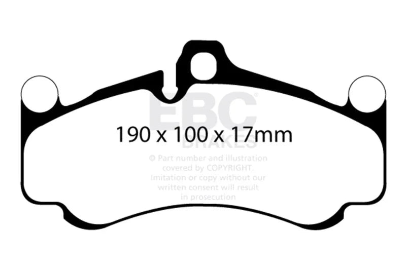 EBC 10-12 Porsche 911 (997) (Cast Iron Rotor only) 3.8 GT3 Yellowstuff Front Brake Pads - Main Product View