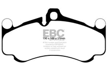 Load image into Gallery viewer, EBC 10-12 Porsche 911 (997) (Cast Iron Rotor only) 3.8 GT3 Yellowstuff Front Brake Pads - Side View