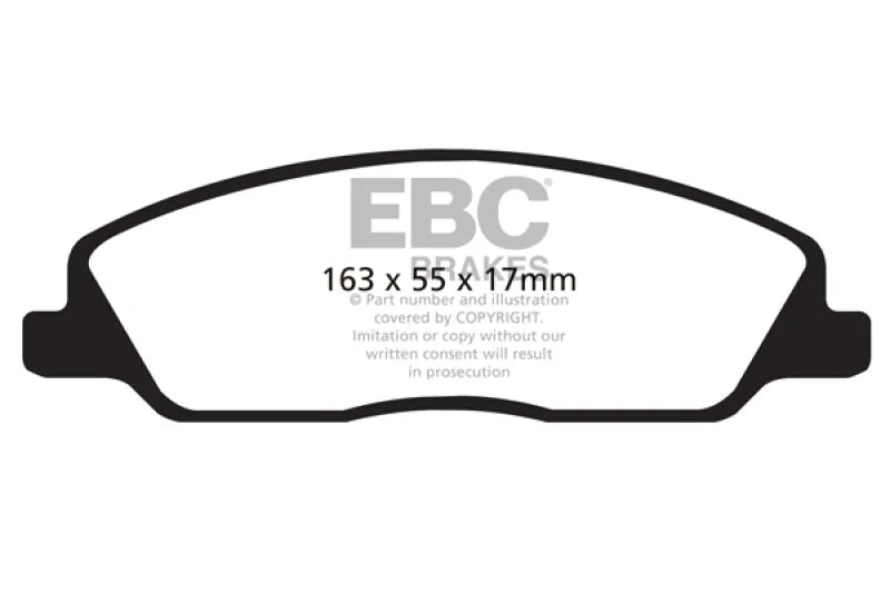EBC 10-14 Ford Mustang 3.7 Yellowstuff Front Brake Pads - Main Product View