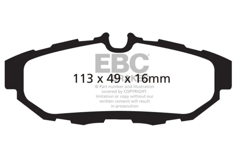 EBC 10-14 Ford Mustang 3.7 Yellowstuff Rear Brake Pads - Main Product View