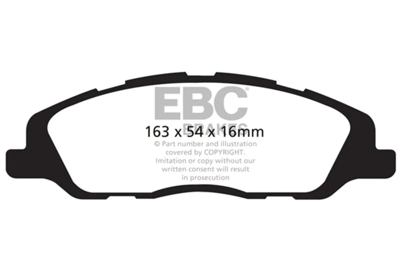 EBC 10-14 Ford Mustang 5.0 Bluestuff Front Brake Pads - Main Product View