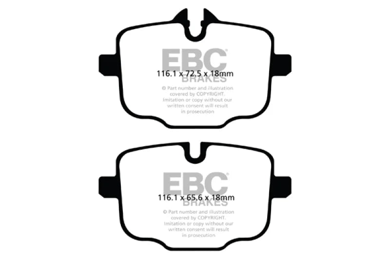 EBC 10+ BMW 535i 3.0 Turbo (F10) Greenstuff Rear Brake Pads - Side View