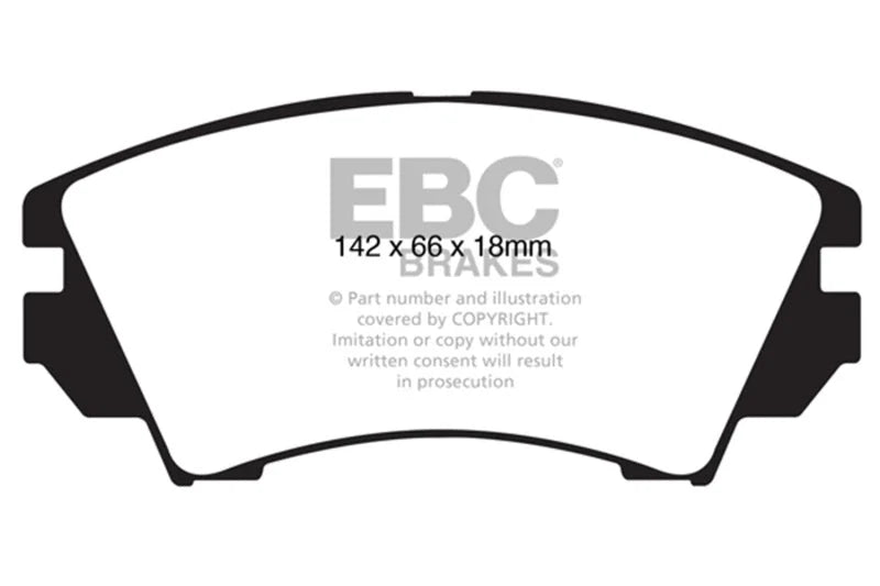 EBC 10+ Buick Allure (Canada) 3.0 Redstuff Front Brake Pads - Main Product View