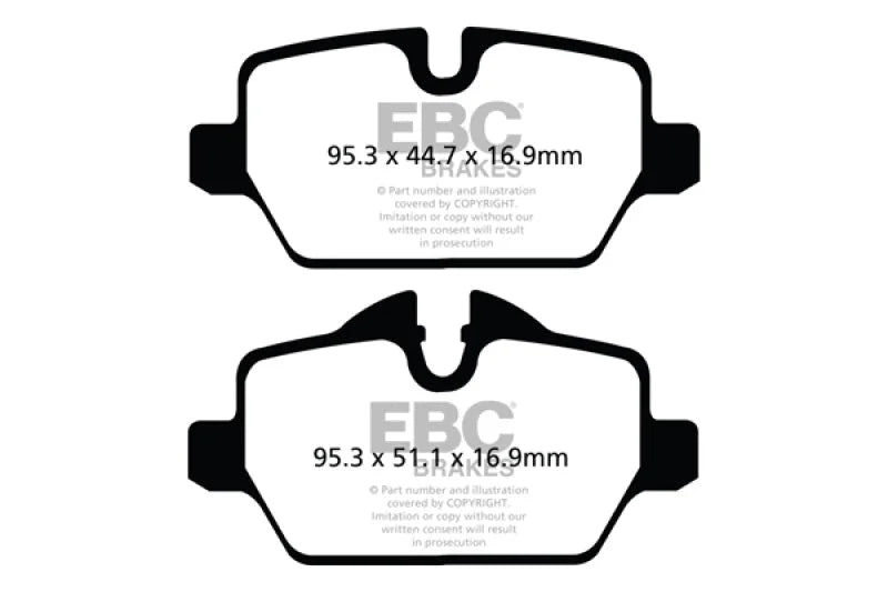 EBC 10+ Mini Countryman 1.6 Cooper Greenstuff Rear Brake Pads - Main Product View