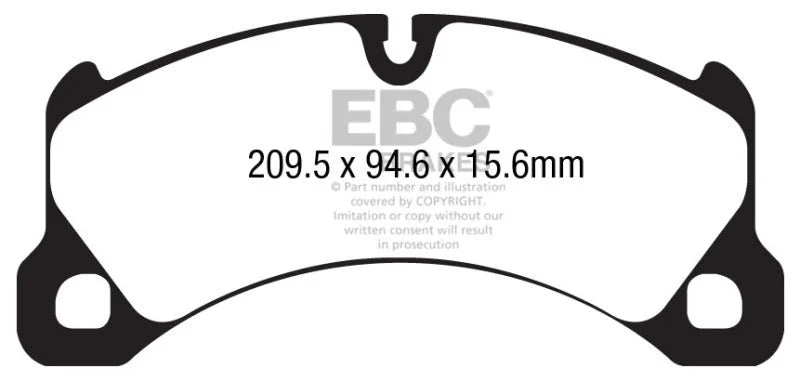 EBC 10+ Porsche Cayenne 3.6 Yellowstuff Front Brake Pads - Main Product View