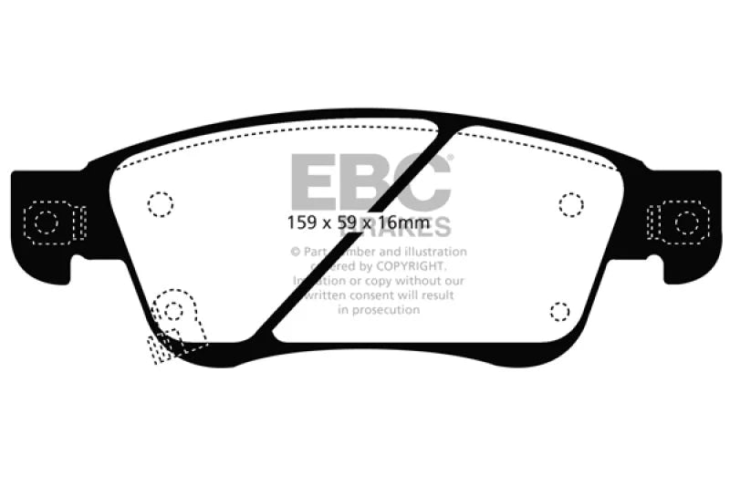 EBC 11-13 Infiniti G25 2.5 Redstuff Front Brake Pads - Main Product View