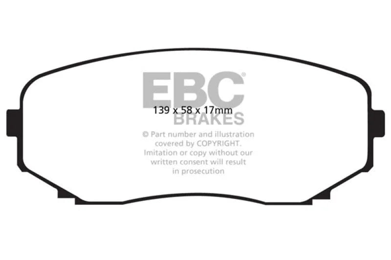 EBC 11-14 Ford Edge 2.0 Turbo Greenstuff Front Brake Pads - Main Product View