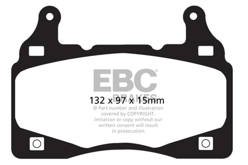 EBC 11-15 Chevrolet Camaro (5th Gen) 6.2 Redstuff Front Brake Pads - Main Product View